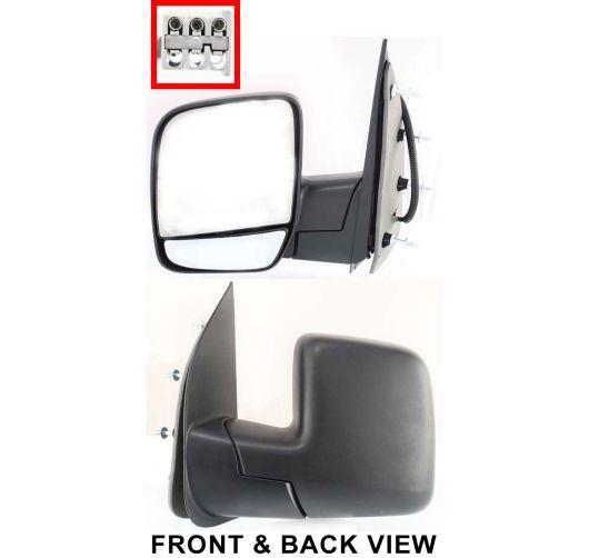 02-08 ford van econoline e150-e550 power folding dual glass mirror left driver