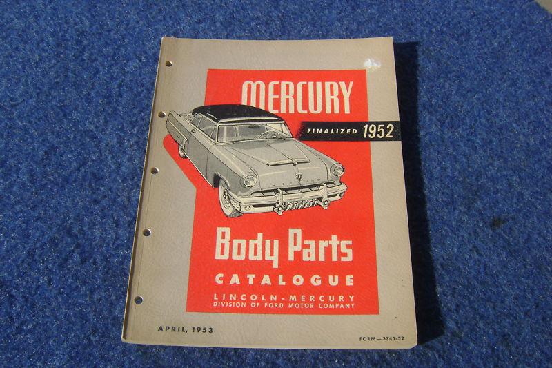 1952 52 mercury factory parts book nice used monterey