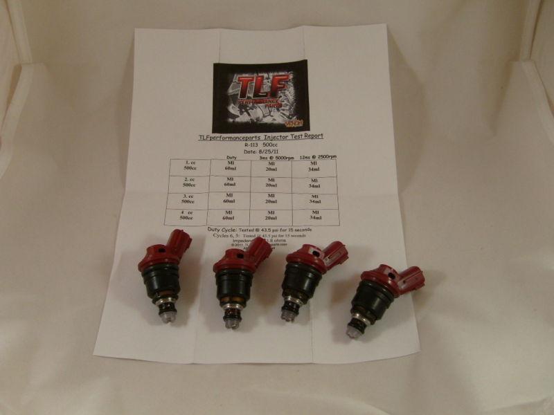 Nissan 200sx,240sx 500cc sr20det set of 4 direct fit side feed fuel injectors 