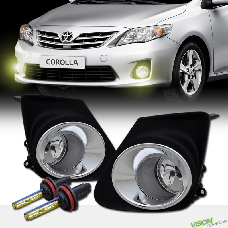 H11 3000k hid+jdm clear lens driving/bumper fog lights lamps pair 11-12 corolla