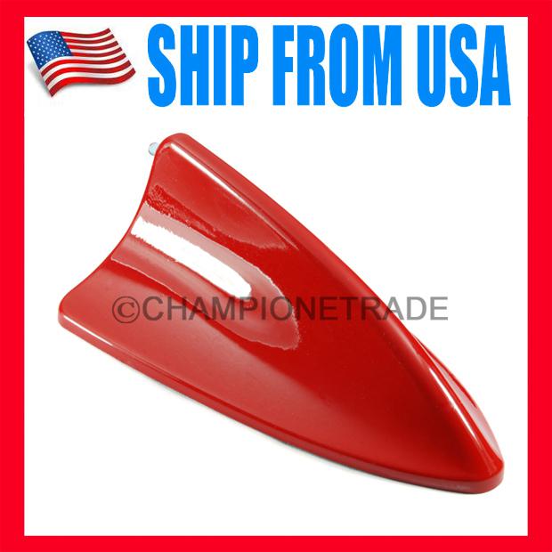 Us red car shark fin w/ led light aerial dummy antenna universal for audi decor