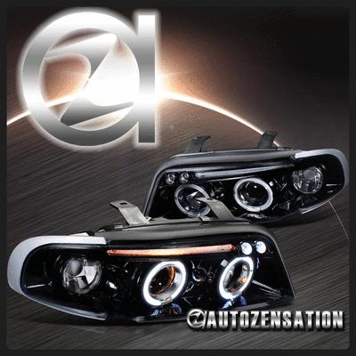 96-99 audi a4 s4 b5 [glossy black] led drl halo projector headlights