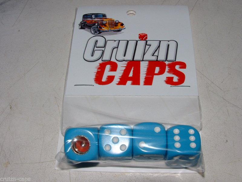 Cruizn caps dice valve caps - light blue-  nip