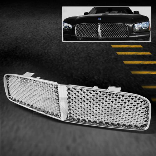 06-10 dodge charger triple chrome plated front hood sport mesh grille grill