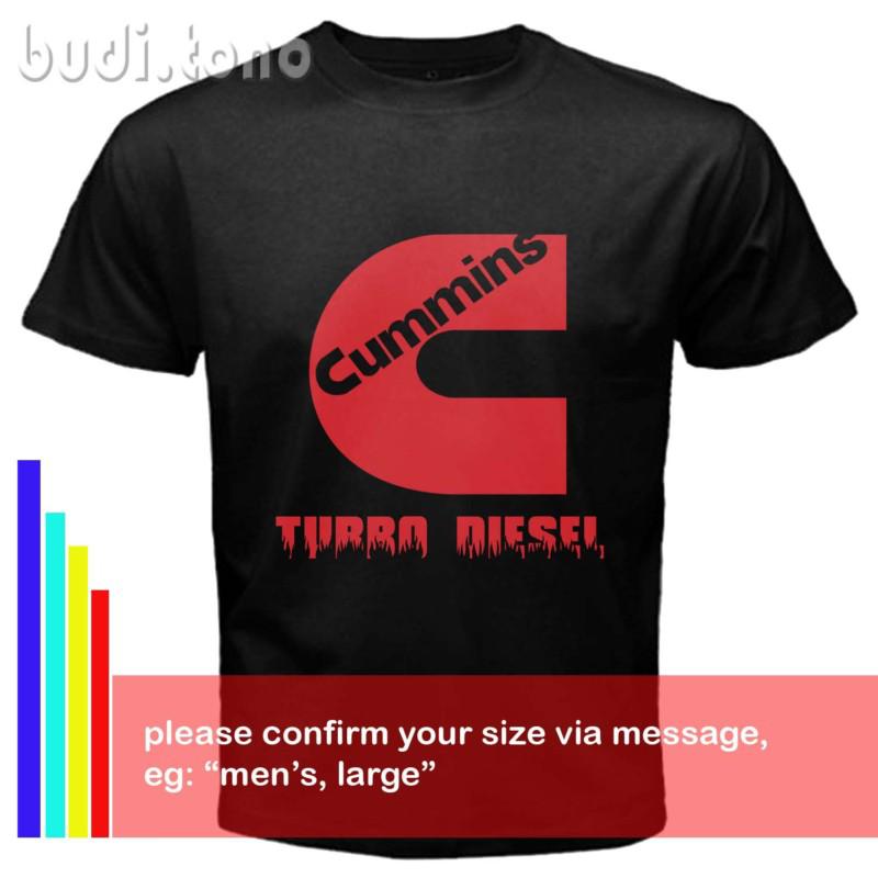 Black t-shirt  cummins rad turbo diesel custom tee size s,m,l,xl