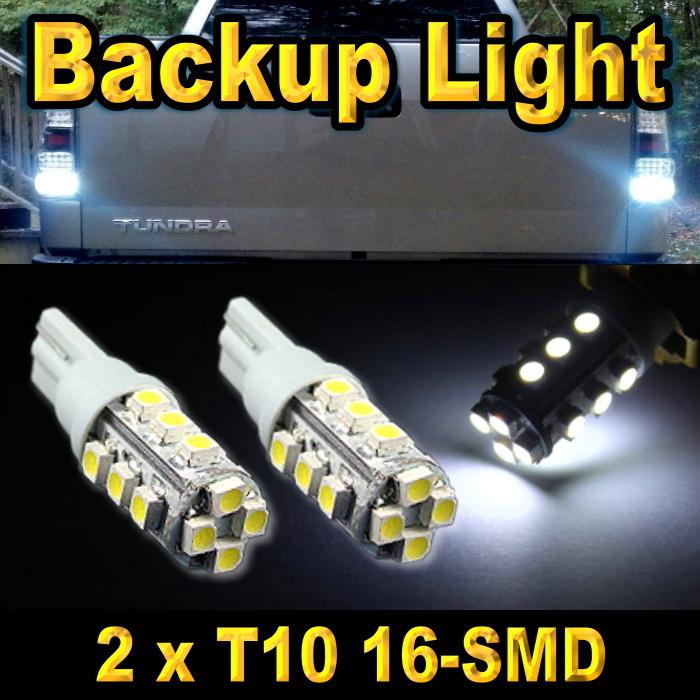 2x t10 super white 16-smd led back up reverse light bulbs 168 192 912 920 921