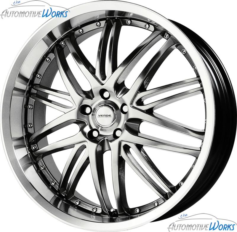 1 - 22x8.5 verde kaos 5x115 +20mm hyper silver wheel rim inch 22"