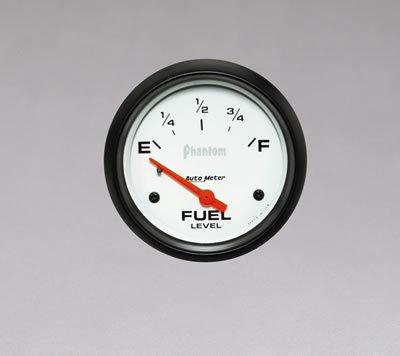 Autometer phantom electrical fuel level gauge 2 5/8" dia white face 5816 240-33