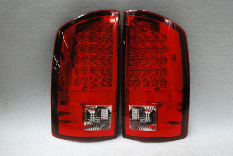 07-08 dodge ram pickup philips-led red clear tail brake lights lamps left+right