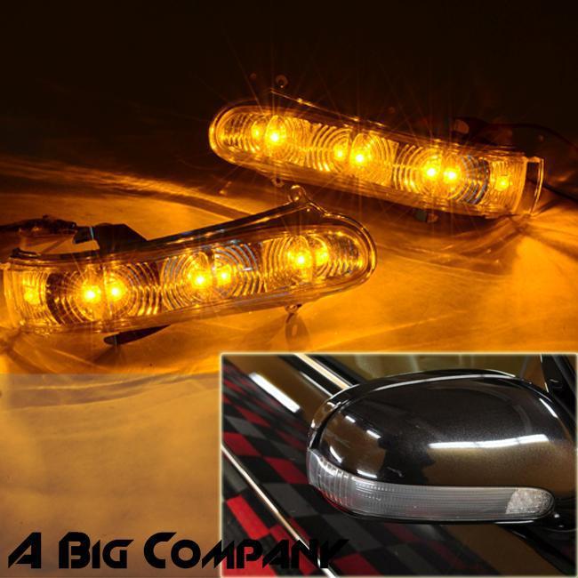 Side mirror clear abs amber led turn signal light 99-03 benz w215 cl600 cl500