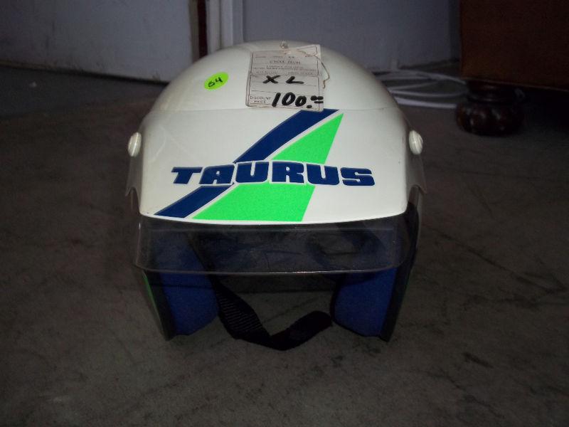 Vintage taurus helmet nos new helmet size xl extra  large white stk. #1114