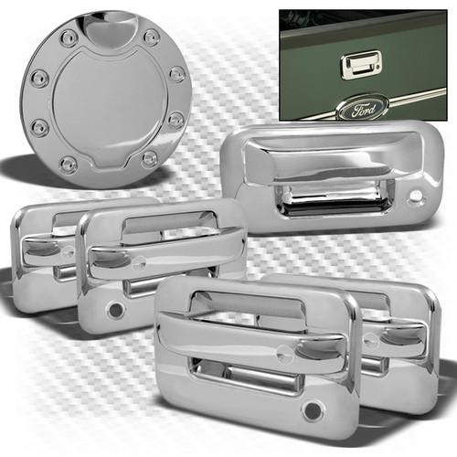04-08 f150 4dr chromed door (w/o pass. hole) + tailgate handle + gas tank cover