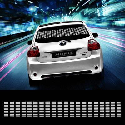 90*10cm white car sticker music rhythm led flash lamp sound activated equalizer 