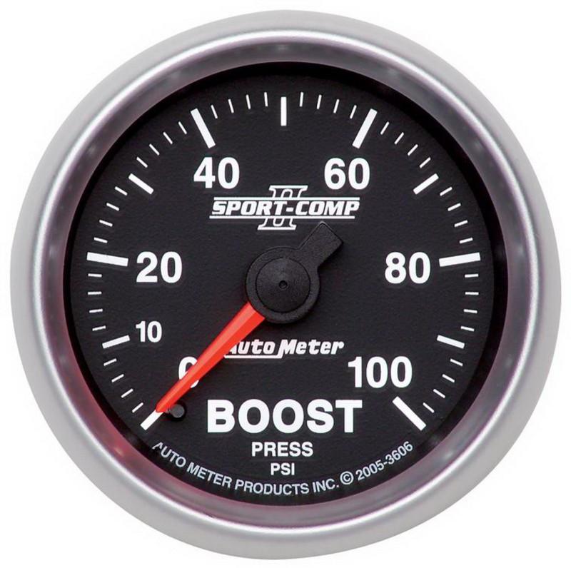 Auto meter 3606 sport-comp ii; mechanical boost gauge