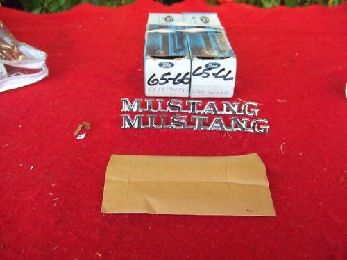 1965 1966 nos ford mustang rh & lh fend script emblems 