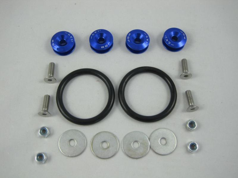 Blue jdm quick release fasteners kit for bumper & trunk hatch car/truck