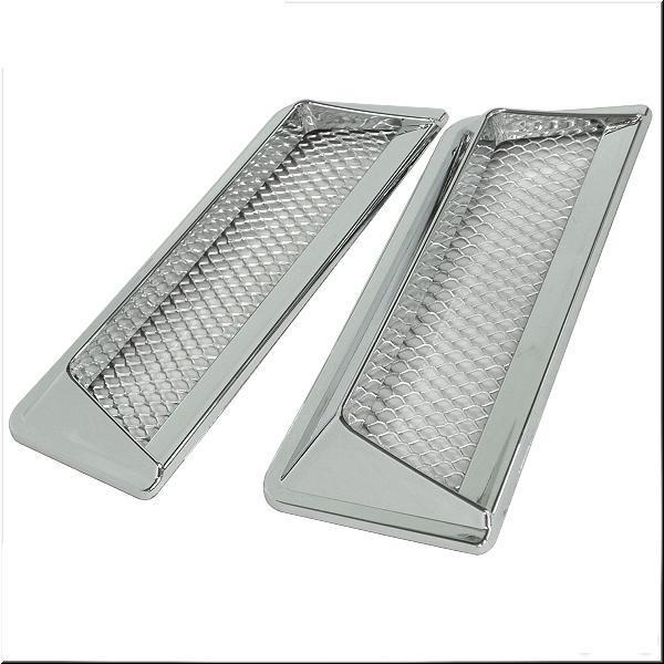 Car side fender air scoop decorative vent cover chrome x 2 pieces