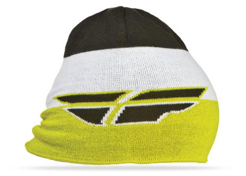 Fly racing color block reversible beanie - lime/black, one size fits most