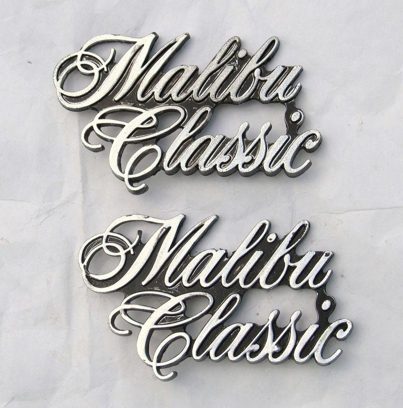  2 vintage 1974- 1977 chevrolet chevelle malibu classic chrome emblems # 345383