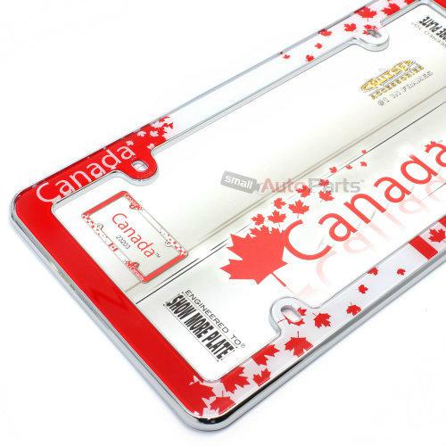 Canada maple leaf flag chrome license plate tag frame for auto-car-truck