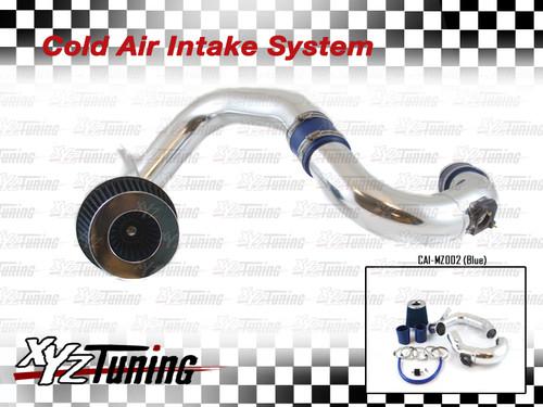 Jdm blue 04-09 mazda3 2.0l 2.3l l4 cold air intake induction kit + filter 2.75"