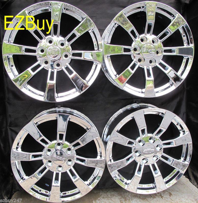 22" gmc chevrolet escalade factory style new chrome wheels rims set of four 5409