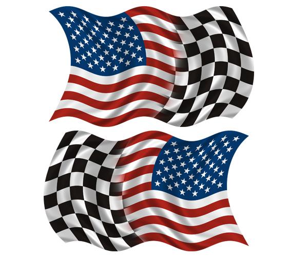 American racing flag decal set 3"x1.8" usa old glory vinyl race car sticker zu1