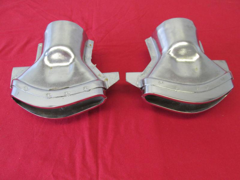 1953 cadillac through bumper exhaust tail pipe tips original new chrome 1013