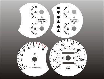 2000-2001 kia sephia instrument cluster white face gauges 00-01