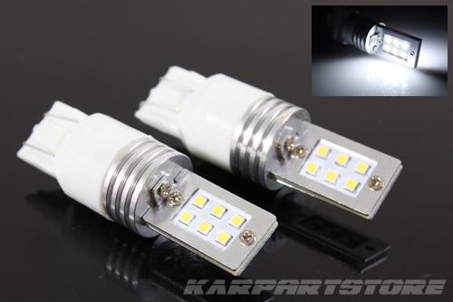 2x 7443/7440 white 12w smd led parking front signal daytime lamps light bulbs