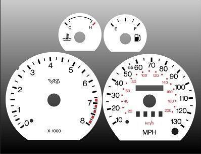 1999-2000 ford contour v6 instrument cluster white face gauges 99-00