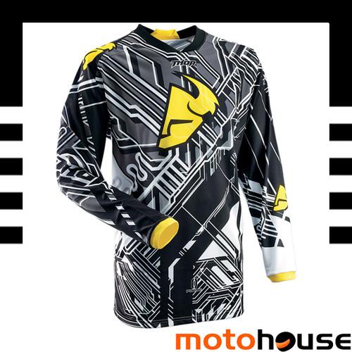 Thor youth phase fusion jersey mx offroad dirt motocross yellow black white 