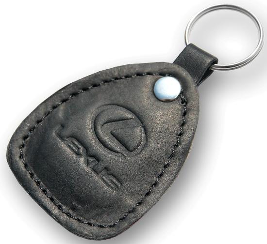 New leather black keychain car logo lexus auto emblem keyring