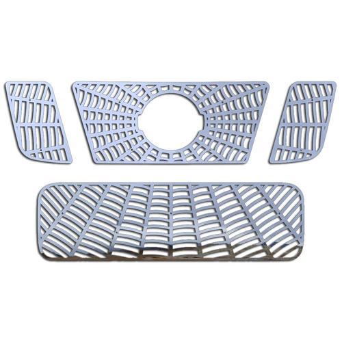 Nissan titan 08-12 stainless spider web front metal grille trim cover insert