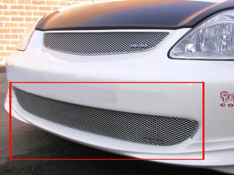 2002-2005 honda civic si grillcraft silver lower grille insert grill hon1108s