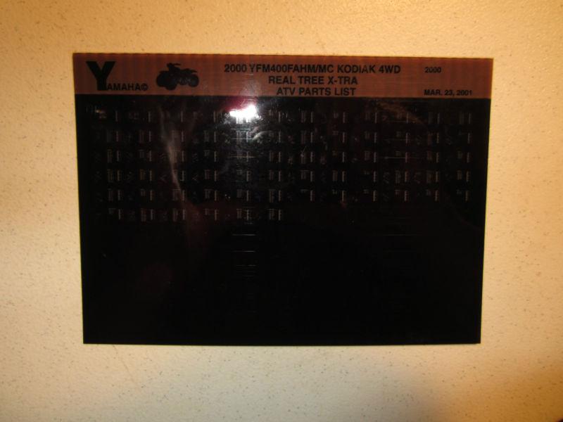 2000 yamaha atv yfm400fahm mc kodiak 4wd real tree x microfiche parts catalog  