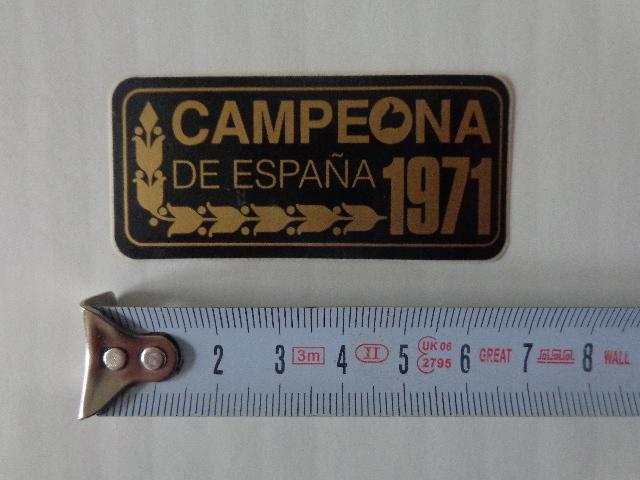 Adhesive champion of spain 1971 to bultaco sherpa, matador.