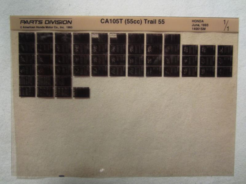 Honda motorcycle ca105t 55cc trail 55 microfiche parts catalog ca 105 6/93