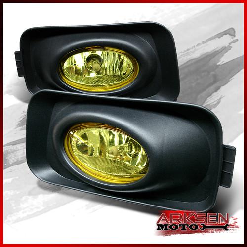 03-06 acura tsx bumper driving jdm yellow fog lights lamp+switch+bulbs set pair