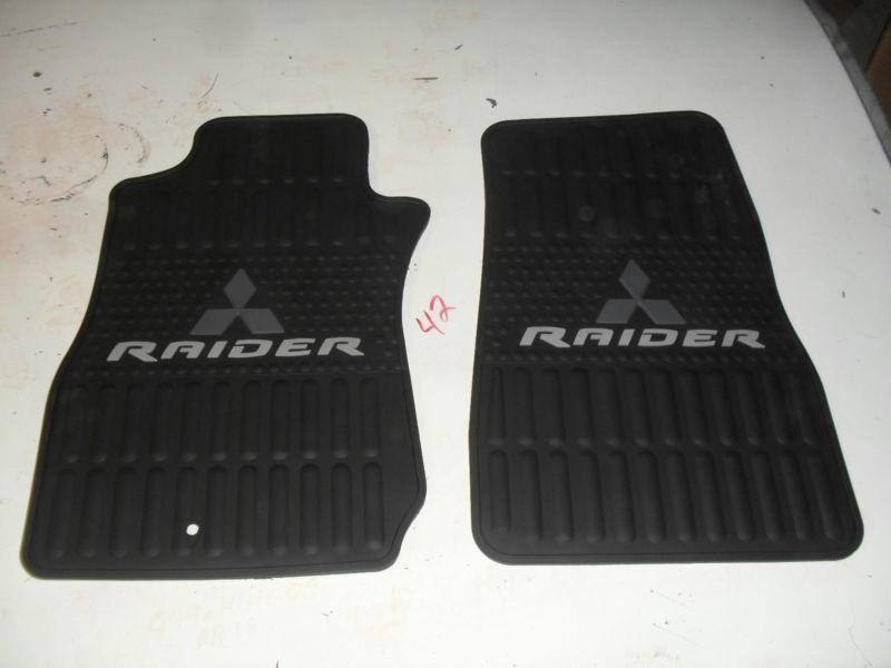 New front all weather rubber floor mats mitsubish raider black 06-09 quad cab