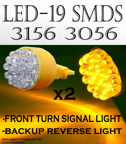 Tmz 1 pair yellow 19x led 3156 front side marker signal light bulbs cb8