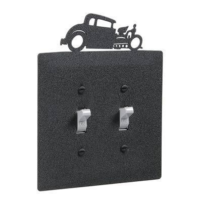 Ghh wallplate cover dual light switch black powdercoat each