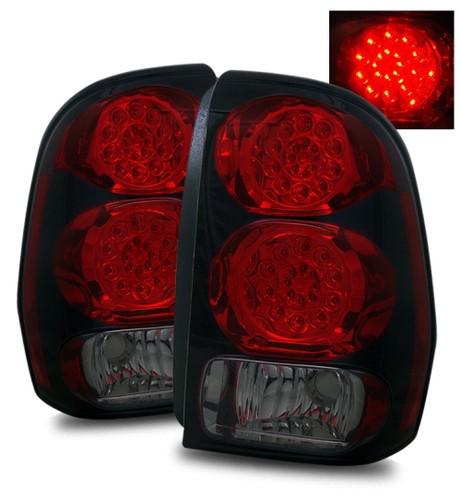 02-09 chevy trailblazer euro red smoked tinted led tail lights rear brake lamps