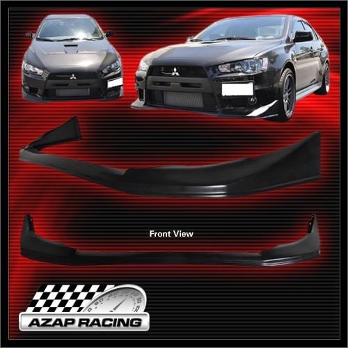 08-11 j style urethane front bumper lip spoiler black for mitsubishi lancer evo