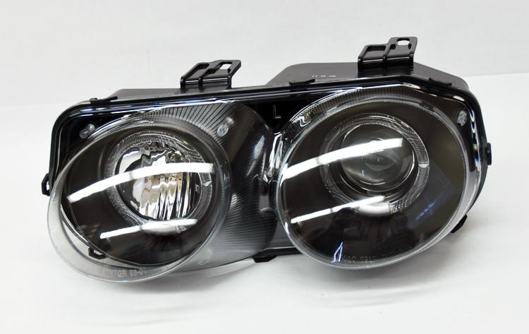 Acura integra 98-01 projector halo angel eyes headlights - black