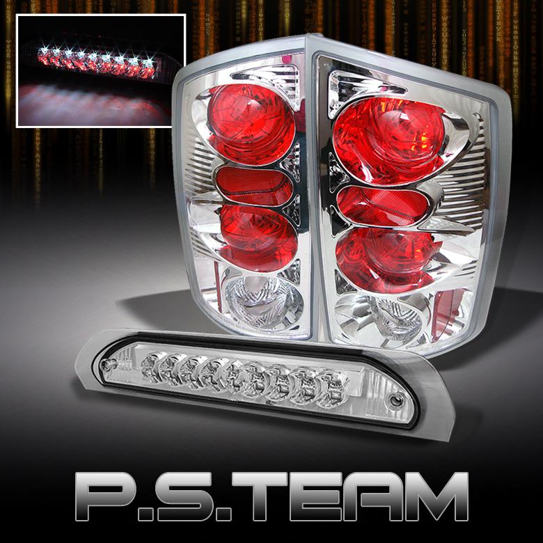 02-06 dodge ram 1500 2500 3500 altezza tail lights +full led 3rd brake lamp