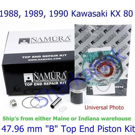 1988 1989 1990 kawasaki kx 80 namura 47.96 mm "b" top end piston kit 