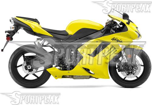 For kawasaki ninja zx-6r 07 08 2007 2008 636 fairing abs body kit yellow f76c40