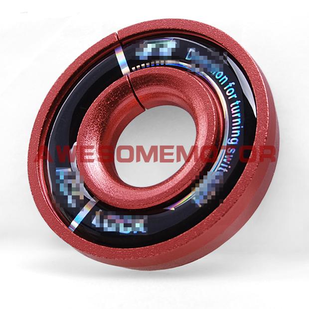 Car ignition keyhole key lock ring keyring red aluminum alloy for r line models