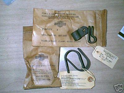 Nos vintage harley davidson flathead 45 wla skidplate clamp set